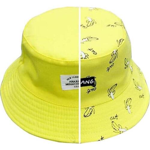 AB Size 2018 Spring Unisex Women Cotton Bucket Hats Summer Sun Beach Caps Men Black Panama Hats Gorro for Female Banana Caps