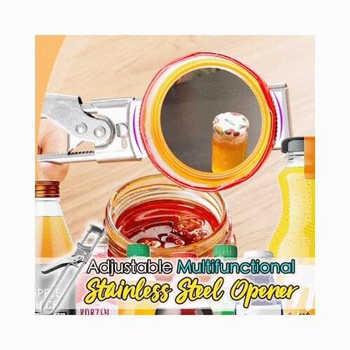 Adjustable Multifunctional Stainless Steel Can Opener Lid Opener Creative Kitchen Bottle Opener Kitchenware Adjustable Can Open