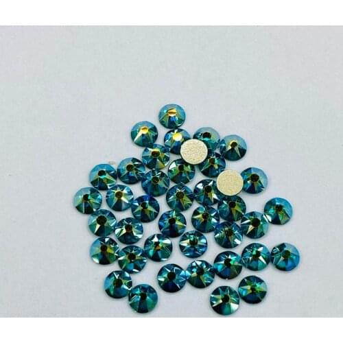 Blue Zircon AB ss20 Size 8 Big+8 Small Cuts Facets Non Hot Fix Flat Back Glue On Rhinestone