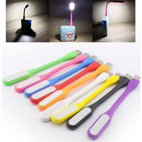 9 colors Flexible Mini USB Led night lights portable reading book lamps white lighting for home PC Notebook Laptop powerbank