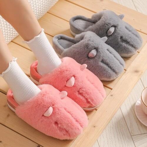 2021 Cute Cartoon Cat Paw Warm Slippers Women Men Indoor Floor Flat Shoes Spring Autumn Winter Home Cotton Plush
