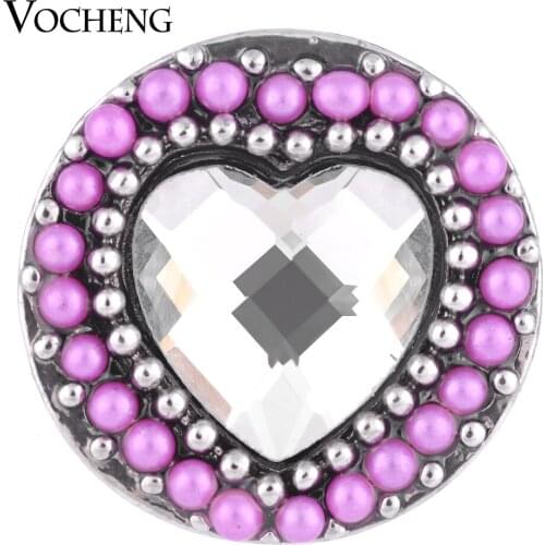 Vocheng Ginger Snap Jewelry 18mm True Love Filled Round Bead 3 Colors Heart Vn-1113
