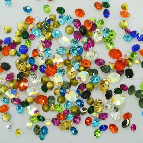 High Quality 100pcs Glass Stones Used With Glue Mix Size Mix Color 3D Nail Art Rhinestones