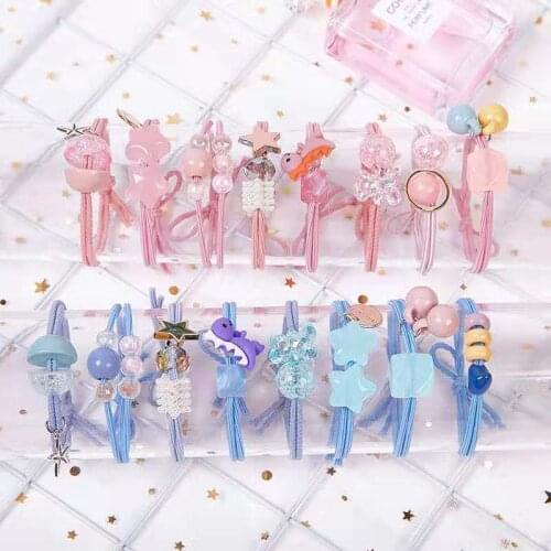 Colorful Full Diamond Shinny Cartoon Elastic Hair Band Korea Hair Accessories For Girls Handmade Hair Tie Head Band Rubber Band