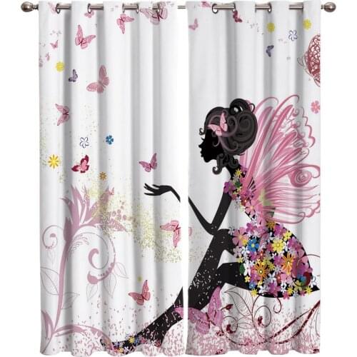African Women Girl Window Curtains Living Room Curtains Kitchen Indoor Decor Swag Kids Window Treatment Valances Window