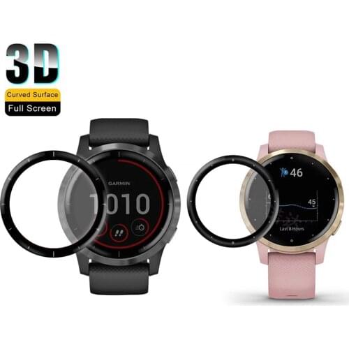 2pcs 3D Curved Protective Film For Garmin Vivoactive 4 / 4S Smart Watch Full Screen Protector Film Cover Accessories (Not Glass)