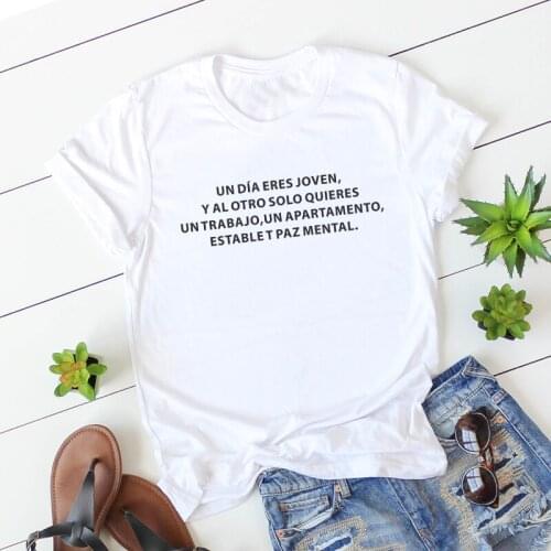 Camiseta mujer Hipster Women Summer T-shirts tees Short sleeve Phrase básico Lady tshirt White Black tops