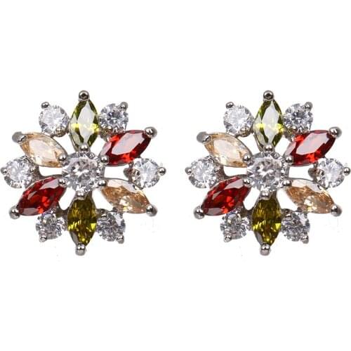 Bettyue Ingenious Flower Modelling With Colorful AAA Zirconia Earring Female Fashion Decoration In Party Attractive Jewelry
