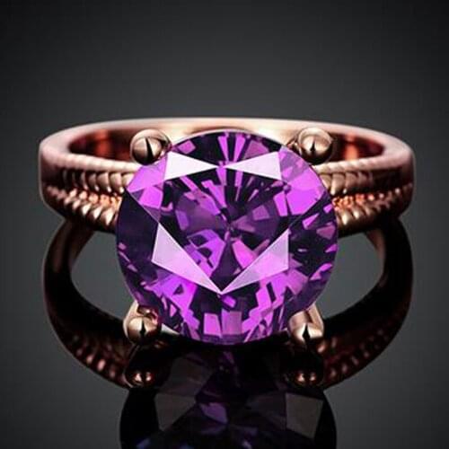 Garilina Trinket Purple Austrian Crystal Silver Color Jewelry Party Gift Wedding Womens Ring AR2215