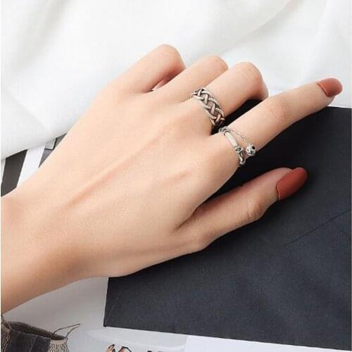Hot Sale Thai Sillver Color Hip hop Finger Ring Women personality hollow Rings Steampunk Jewelry for Women Gift