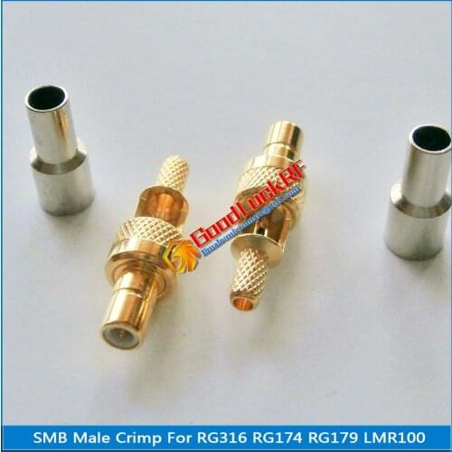 1X Pcs New RF Connector SMB Male Window Jack Crimp for RG316 RG174 RG179 LMR100 Cable Plug Coaxial