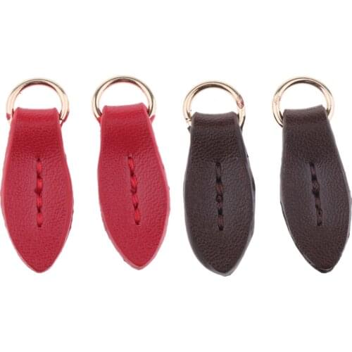 2 Pieces Leather Zip Puller Tab Zipper Pull Slider Sewing Fasteners for Backpack Jacket