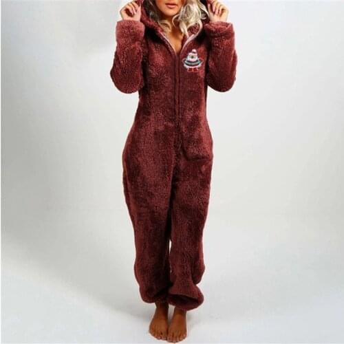 2021 Pajamas Nightgown Women Jumpsuits Winter Sleepwear Long Sleeves Plush Thick Plush Jumpsuit Hooded Homewear Pajamas Robes