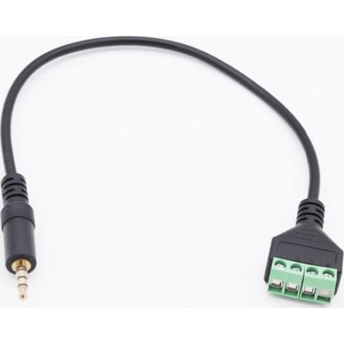 3.5mm 1/8" Stereo TRRS Male 4 Pole To 4 Pin AV Screw Video Shield Balun Terminal Plug Connector Solderless Block Adapter Cable