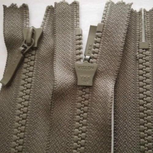 50 Pcs/lot Short Plastic Ykk Zipper Resin Close End Grey-green Khaki for Clothing Pocket Collar Sewing Accessories Wholesale
