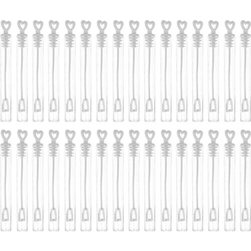 50Pcs Mini Love Heart Bubble Wands Empty Soap Bottles Tubes Kids Fun Toy Wedding Birthday Decoration Bridal Party Favors