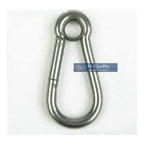 Free Shipping Wholesales M10X100MM large stainless steel carabiner spring DIN5299C snap hooks with eyelet