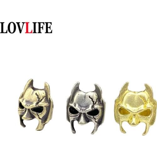 Retro Brass Super Hero Bat Paracord Bead Keychain Pendant Jewelry Creative Copper Umbrella Rope EDC Tool DIY Lanyard Accessories