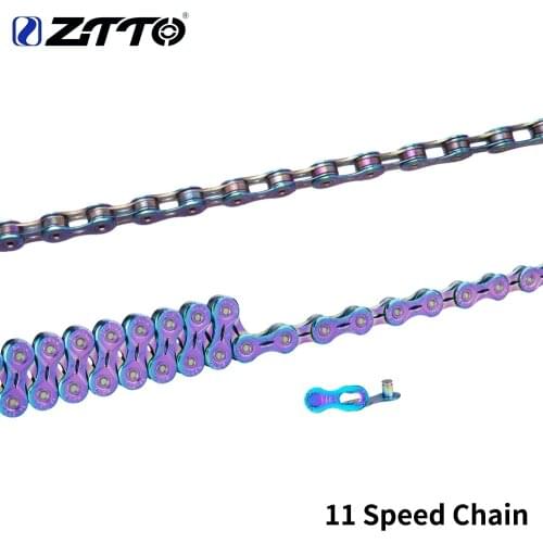 ZTTO 11 Speed SLR Chain 11s Colorful Road Bicycle ultralight Durable missing link Rainbow Chains for parts K7 MTB Mountain Bike