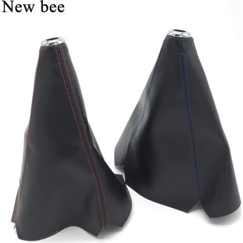 Newbee Universal JDM Black Car Styling Gear Shift Knob Boot For Lever Stick Shifter Gaiter Cover Collar Red Blue Stitch MT / AT