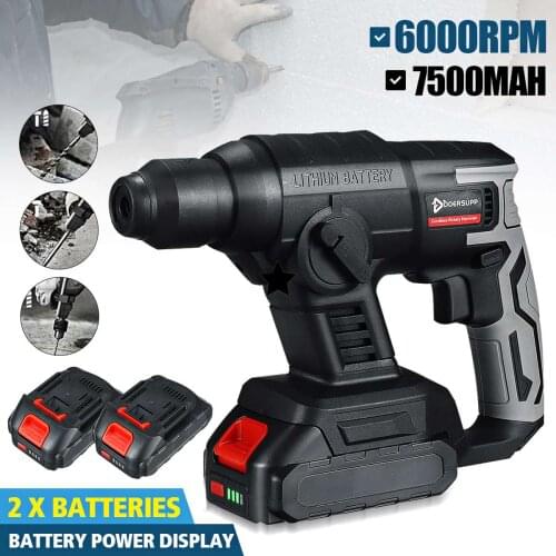 1000W Electric Rotary Hammer Cordless Rechargeable Multifunction Hammer Impact Drill DIY Power Tool for Makita 18V Battery