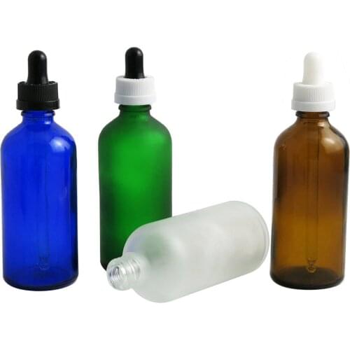 360pcs/lot 100ml Dropper Bottle Tubes Frost Clear Amber Glass Refillable Bottle For Essential Massage Oil Pipette Container