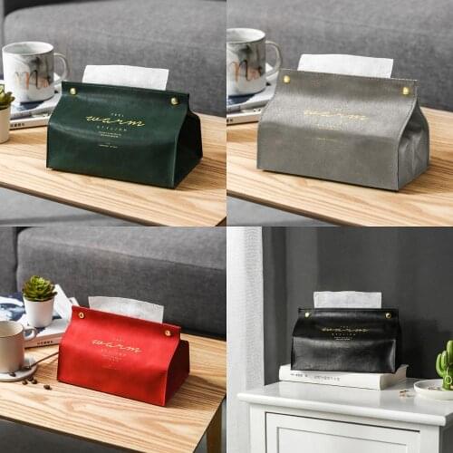 PU leather Tissue Box Napkin Storage Container Home Office Decoration Tissue Box Bedroom Paper Towel Storage Box
