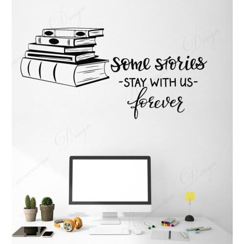 Books Shop Quote Library Reading Room Decor Art Home Decor Wall Sticker Vinyl Interior Decoration House Bedroom Decals 4352