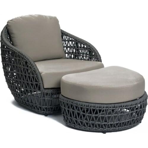 Freeshipping Lounger Outdoor Rattan Sofa Lying Bed Balcony Villa Outdoor PU Rattan Chairs Sets