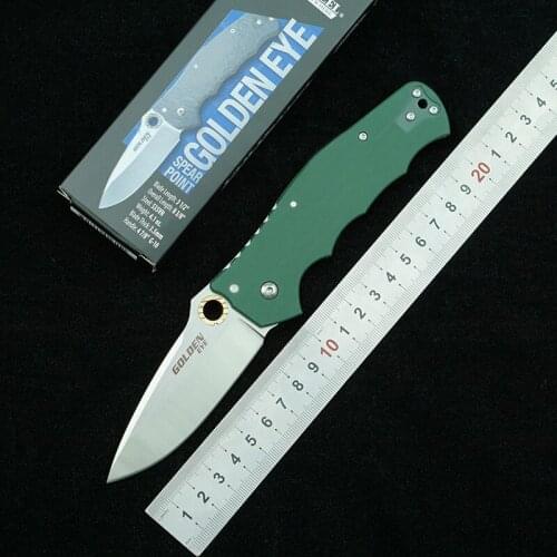 LEMIFSHE Golden Eye Mark S35VN Blade Carbon Fiber / G10 Handle Outdoor Tactical Camp Hunt EDC Tool Pocket Kitchen Folding Knife