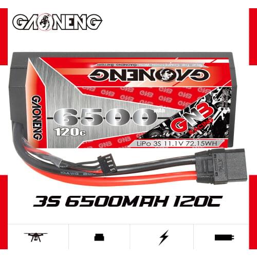 Gaoneng GNB 6500mAh 11.1V 110C 3S Lipo Battery T XT60 XT90 EC5 XT150 Plug for RC HSP 1/8 1/10 Buggy RC Car Axial Scx10 RC Boat