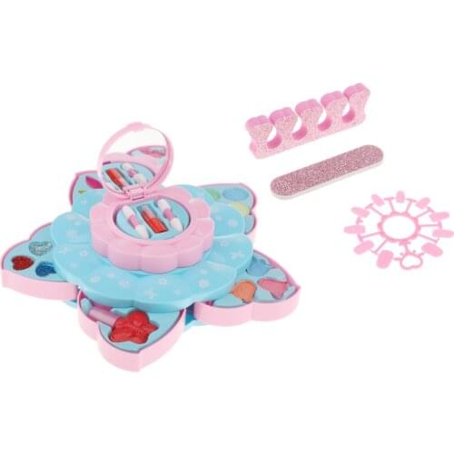 Makeup Toys Baby Girls Pretend Play Safe Kids Girls Makeup Kit Toy Cosmetics Play Sets Best Gifts for Children