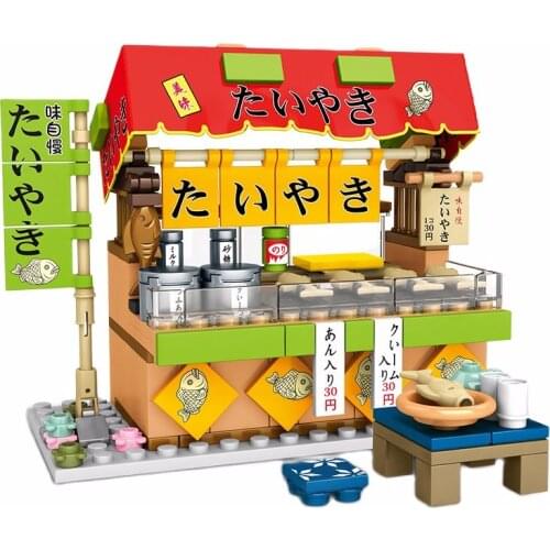 SEMBO City Street View Snack Bar House Model Building Blocks Creator Bistro Shop Restaurant Figures Bricks DIY Toys for Children