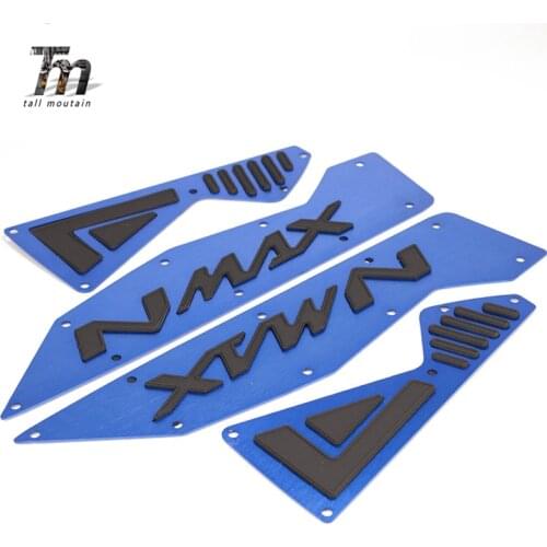 Motorcycle CNC Aluminum Front & Rear Footboard Steps Foot Plate Footrest Pedal For YAMAHA N-MAX 155 NMAX 155 2015-2017