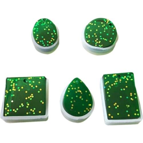 New 5pcs/set Making Flexible Jewelry Mold DIY Earrings Necklace Pendent Silicone Mould Resin Round Necklace #280984