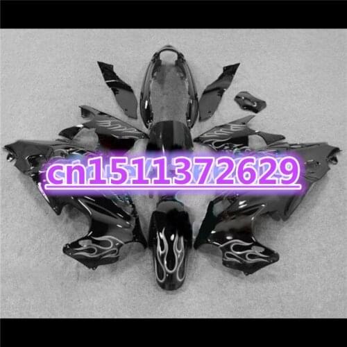 Dor-NEW Fairings for A GSX600F 750F Katana 1997 98 99 00 01 02 03 04 2005 Silver flame black GSX 750 F 2005 fairings for SUZUKI