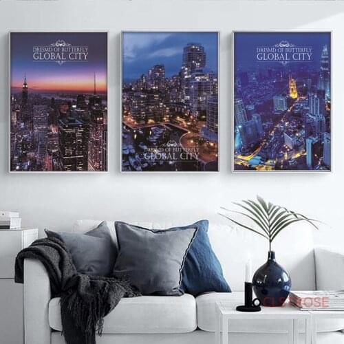 Simple Home Decoration Art Posters And Printscity Night Landscape Canvas Painting Nordic Wall Pictures For Living Room No Frame