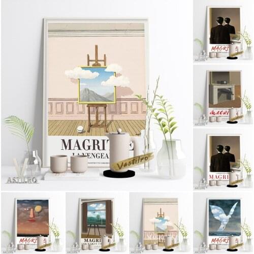 Rene Magritte Surrealism Exhibition Museum Poster Not To Be Reproduced Classic Canvas Painting Time Transfixed Wall Art Decor