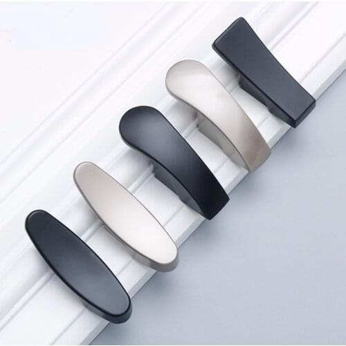 Single Hole Wardrobe Drawer Knob Black Cabinet Door Handle Modern Sand Silver Furniture Handle Home Decoration Hardware