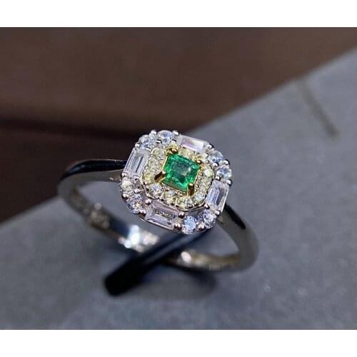 Shilovem 925 sterling silver Natural Emerald Ring fine Jewelry Customizable women open new wholesale 3mm jcj0303568agml