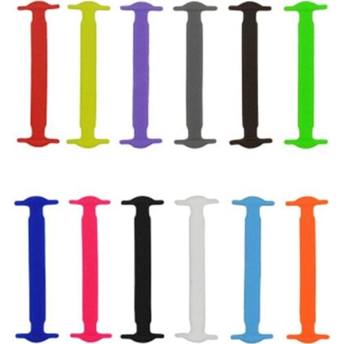 Hot sale 16pcs/lot Silicone Shoelaces Elastic Shoe Laces Special No Tie Shoelace for Men/Women Lacing Rubber