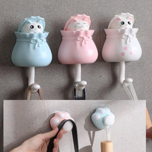 Cute Cat Hooks For Hanging Keys, Hats Towels, Bags Scarves Wall Hooks For Decorating Childrens Rooms, Living Rooms Bedrooms