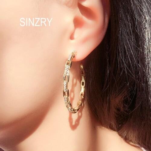 SINZRY fashion elegant hollow circle zircon dangle Earrings creative vintage unique earring women costume Jewelry