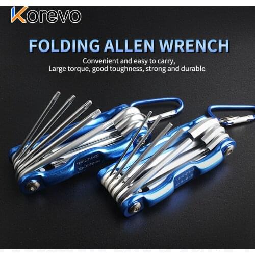 Folding Allen Wrench Split wrench 8PCS Flat Inner Hexagon Wrench 8PCS Plum blossom Inner Hexagon Wrench Easy To Carry Hand Tool