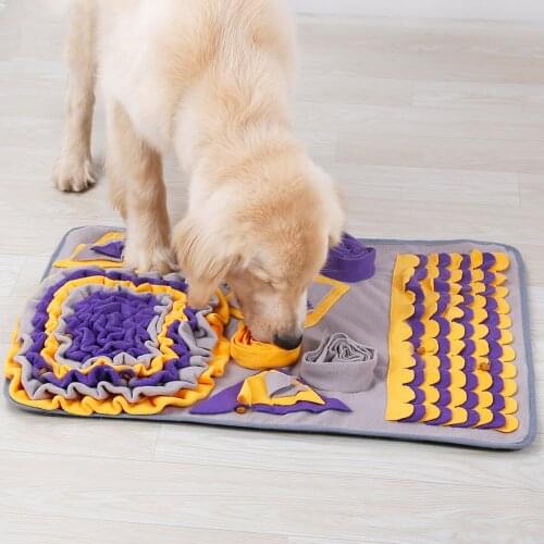 Pet Dog Snuffle Mat Pet Sniffing Training Blanket Detachable Fleece Pads Dog Mat Relieve Stress Nosework Puzzle Toy Pet Nose Pad