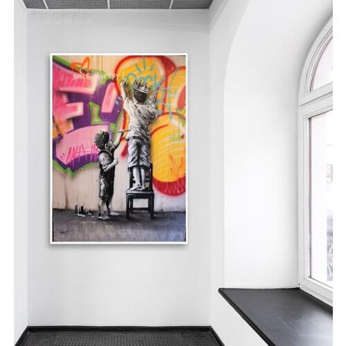 Modern Graffiti Art Girl Child Abstract Canvas Painting Wall Art Posters and Prints For Living Room Wall Picture Home Wall Decor