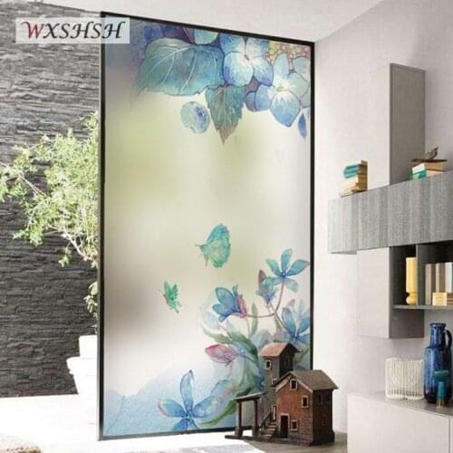 Custom Size Glass Film Static Cling Reusable Removable Vinyl Privacy Protection Home Decoration For Bathroom Living Room Kitchen