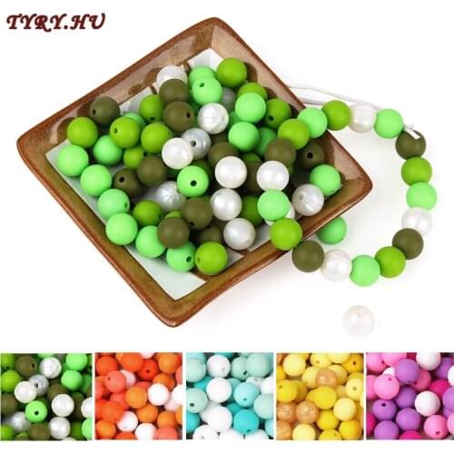 TYRY.HU 20pcs Silicone Beads Baby Teething Beads 12mm Safe Food Grade Nursing Chewing Silicone Round Beads For Necklace Making
