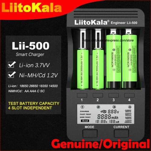 Genuine Liitokala Lii-500 18650 battery charger Lii-402 lii-202 lii-100 lii-S1 18650 Charger For 26650 21700 AA AAA batteries