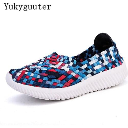 Woman Sports Running Shoes Flats Shallow Outdoor Weave Hollow Breathable Summer Shoes Lightweight Athletic Sneakers Platform